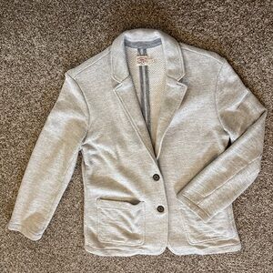 Faherty Heather Gray Blazer with Button Closure